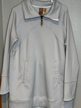 Women’s Light Gray Quarter-Zip Pullover Hoodie by Indygena